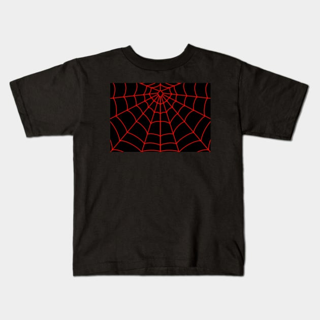 Spider Web Black and Red Kids T-Shirt by Rickster07